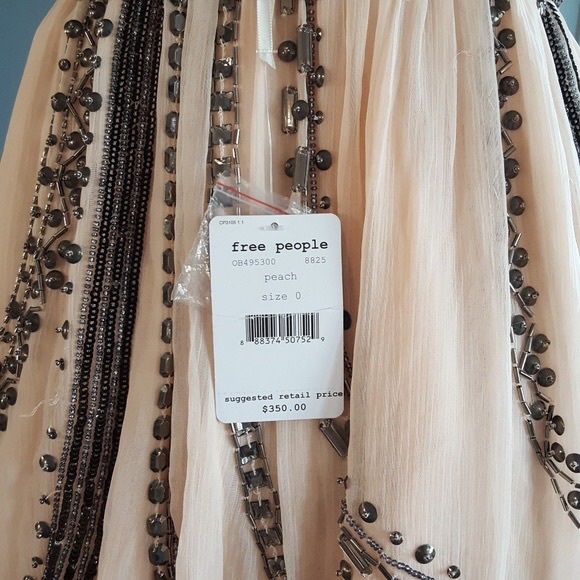 Free people Cassiopea Mini peach dress sz 0 - Picture 6 of 7